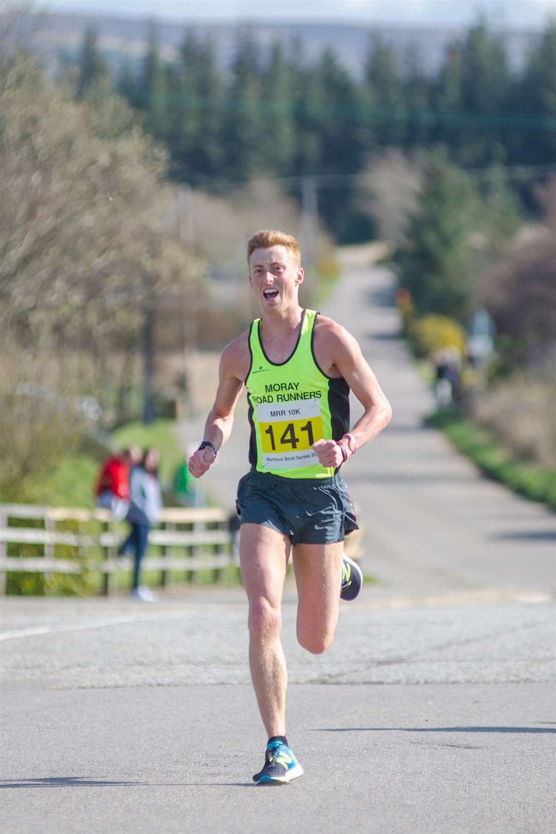 On home soil winning his home Moray Road Runners 10k last year. Photo: Daniel Forsyth.