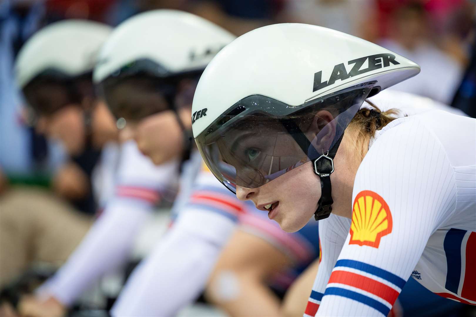 Lauren Bell gets ready to ride at the world championships. Picture by Alex Whitehead/SWpix.com