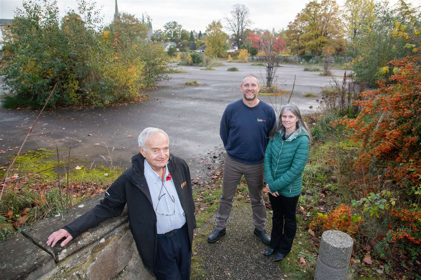 George Goudsmit, technical director Campbell Maclennan and finance director Lynn Davidson at the site of the former Tesco site the company will develop.