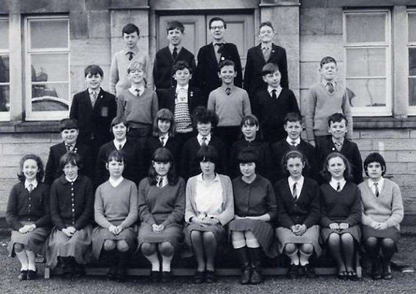 John is in the second row from the back on the far left of this local school photo that appeared in the Forres Gazette in 1966.