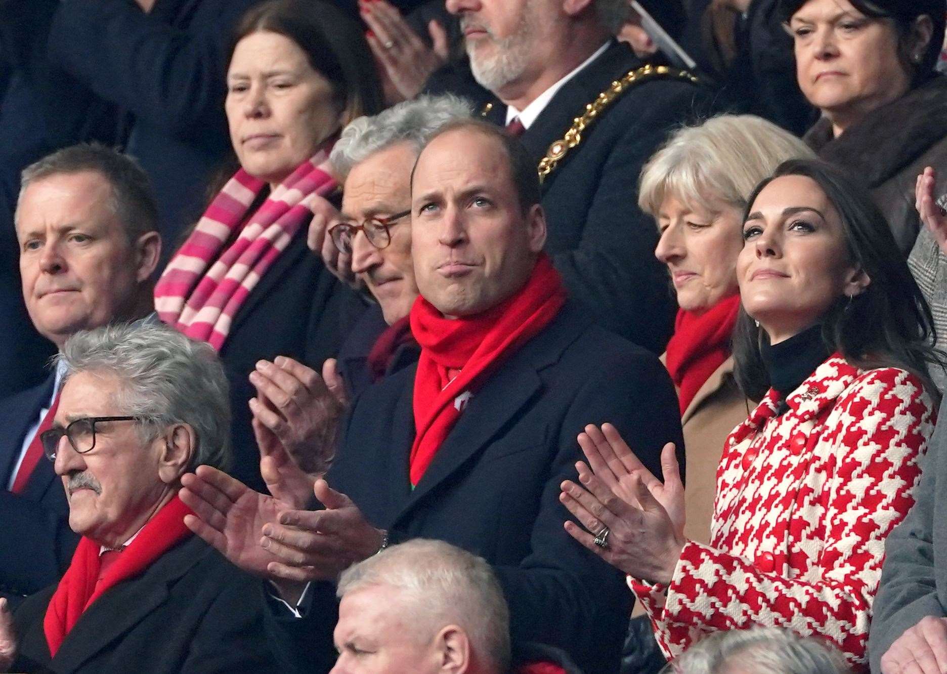 The Prince and Princess of Wales at the Guinness Six Nations match in Cardiff (Joe Giddens/PA)