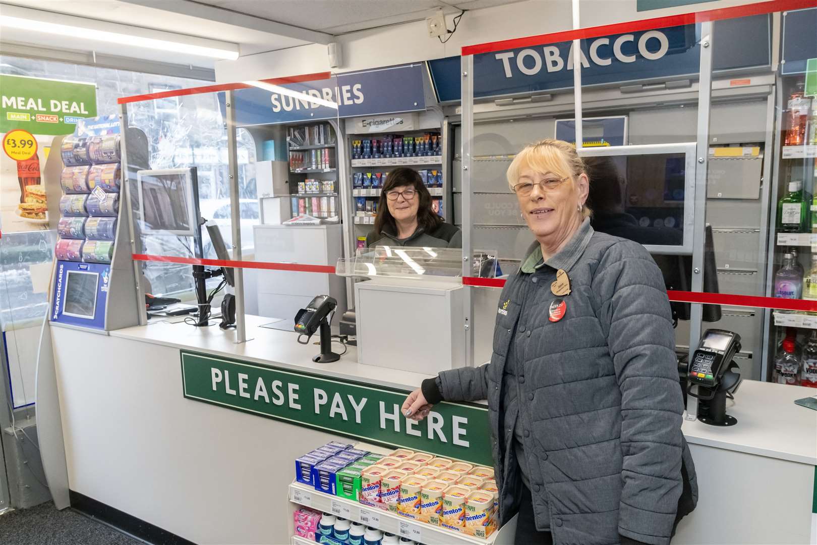 Assistant manager Heather Logie and manager Joyce MacDonald in the newly refurbished Morrisons Daily on Forres High Street. Picture by Beth Taylor