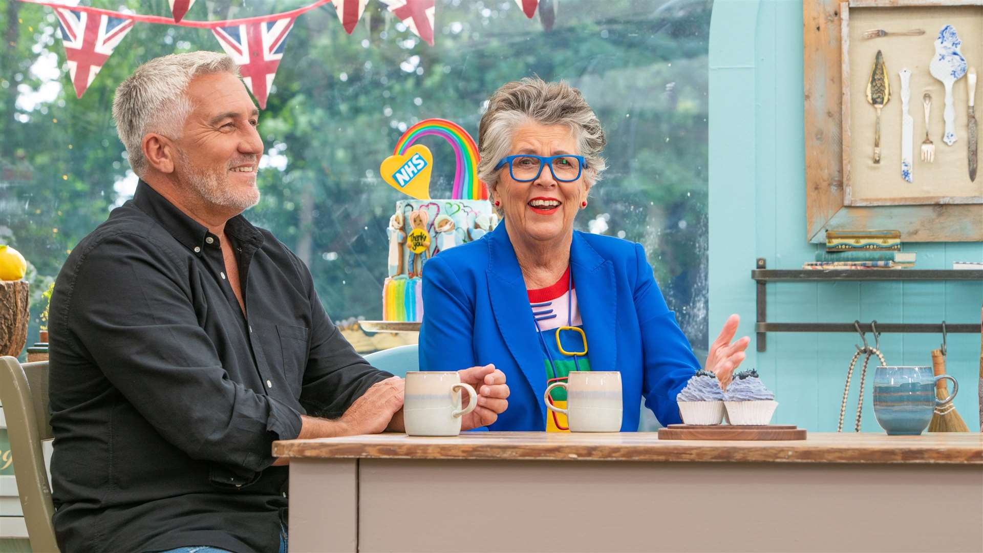 Paul Hollywood and Dame Prue Leith appearing on the Great British Bake Off (C4/Love Productions/Mark Bourdillon/PA)