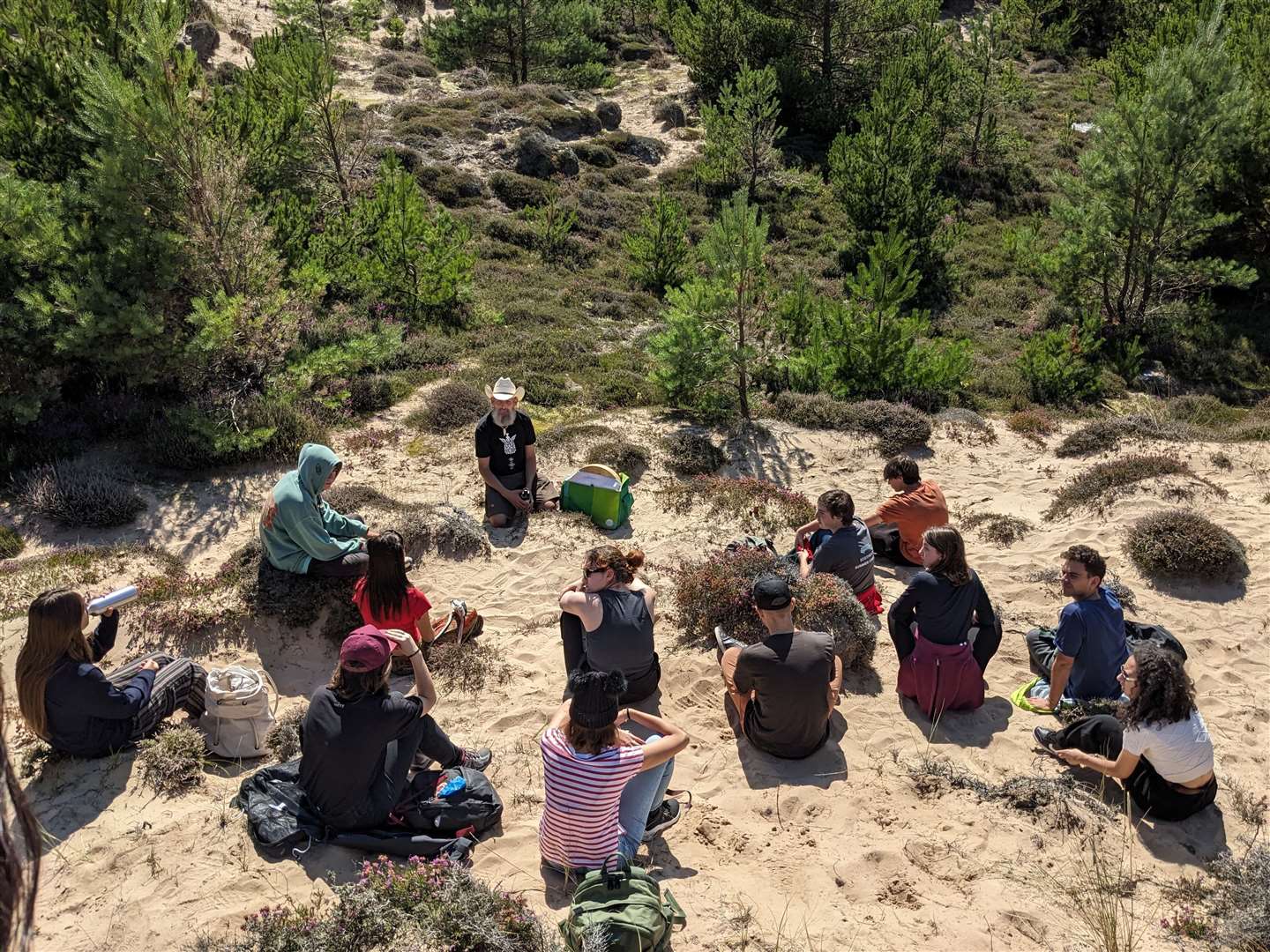 Moray Councillor and Climate Champion Dræyk van der Hørn encouraged attendees to draw on rocks in the dunes at Findhorn and develop a story using their imagination.