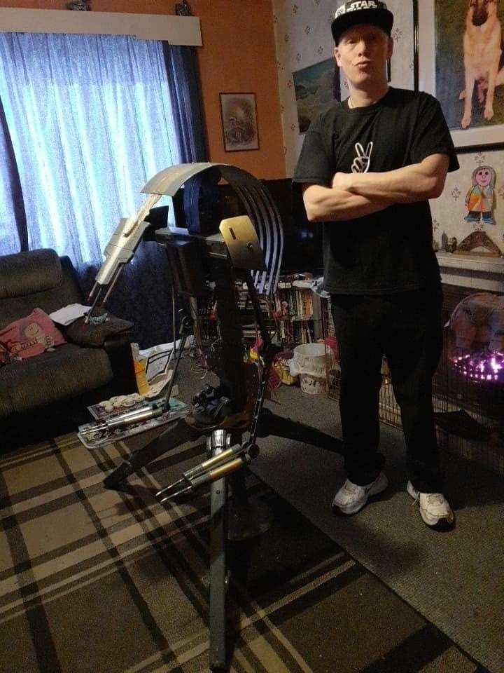 Mark is proud of his new Droideka.