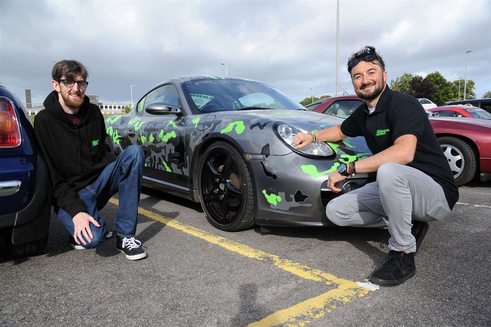 Picture: Eric Cormack. Image No. 041886. EVENT ORGANISER KRIS O'NEILL [RIGHT] AND HIS BROTHER LIAM BESIDE HIS PORCHE.