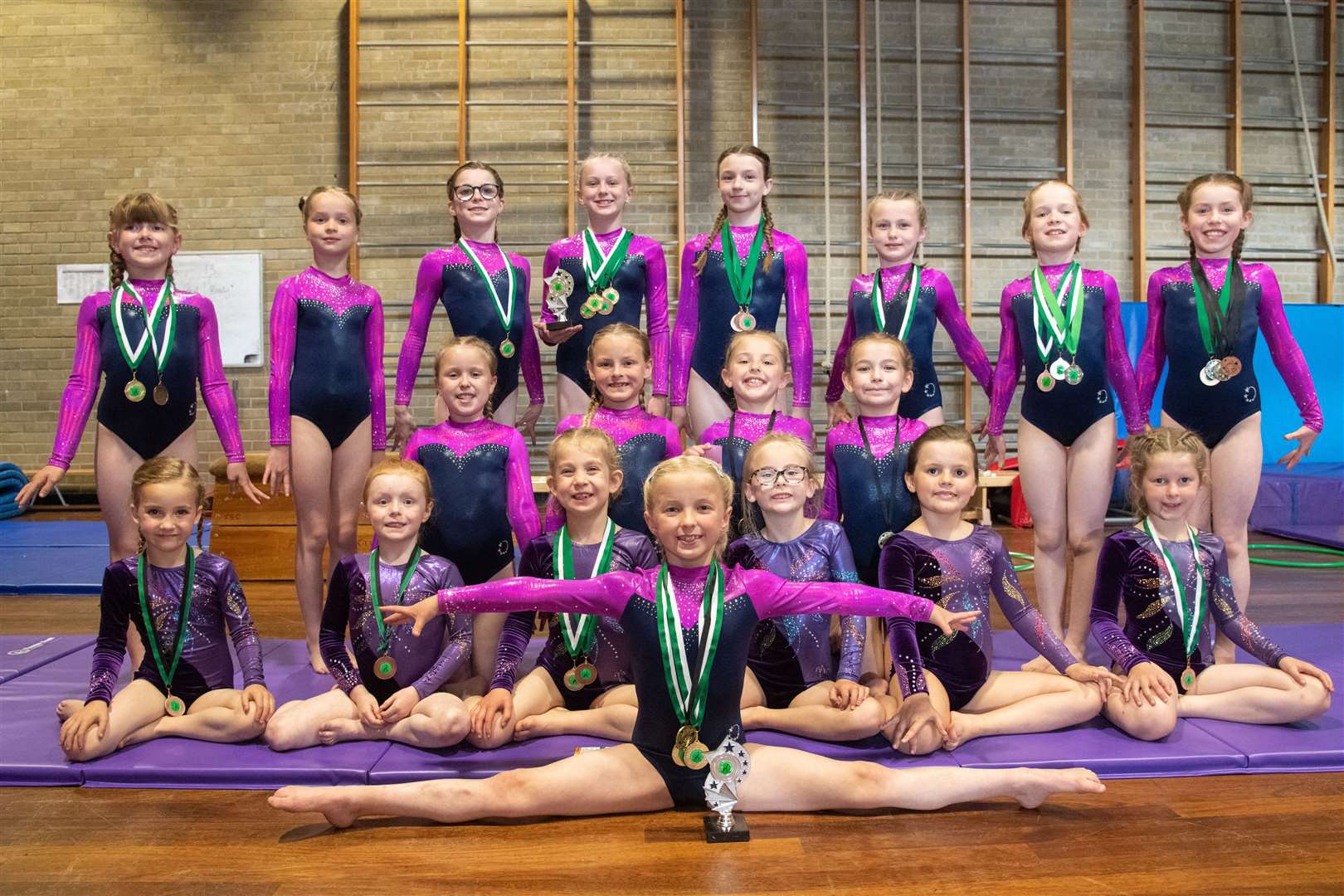 The Forres Gymnastics Club won medals and championship trophies at a competition in Blackburn. Picture: Daniel Forsyth