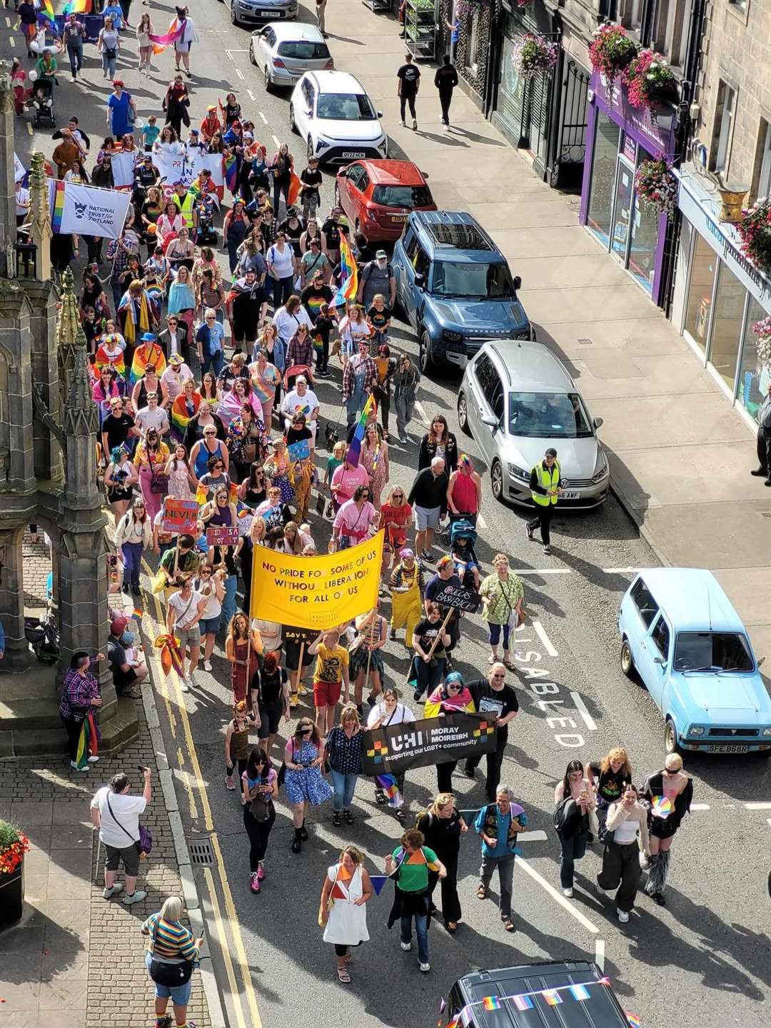Hundreds took part in the Pride in Moray march on Saturday afternoon.