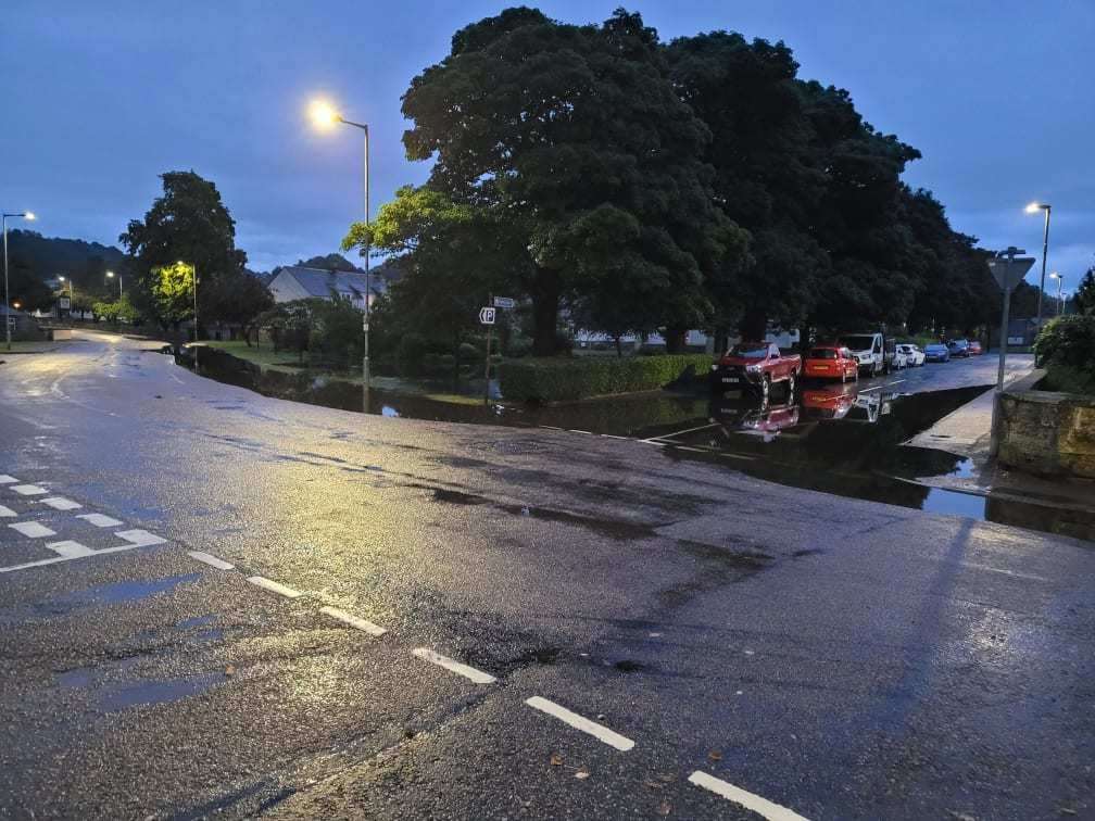 The water had mostly drained away from Albert Street off Orchard Road by 10pm last night.