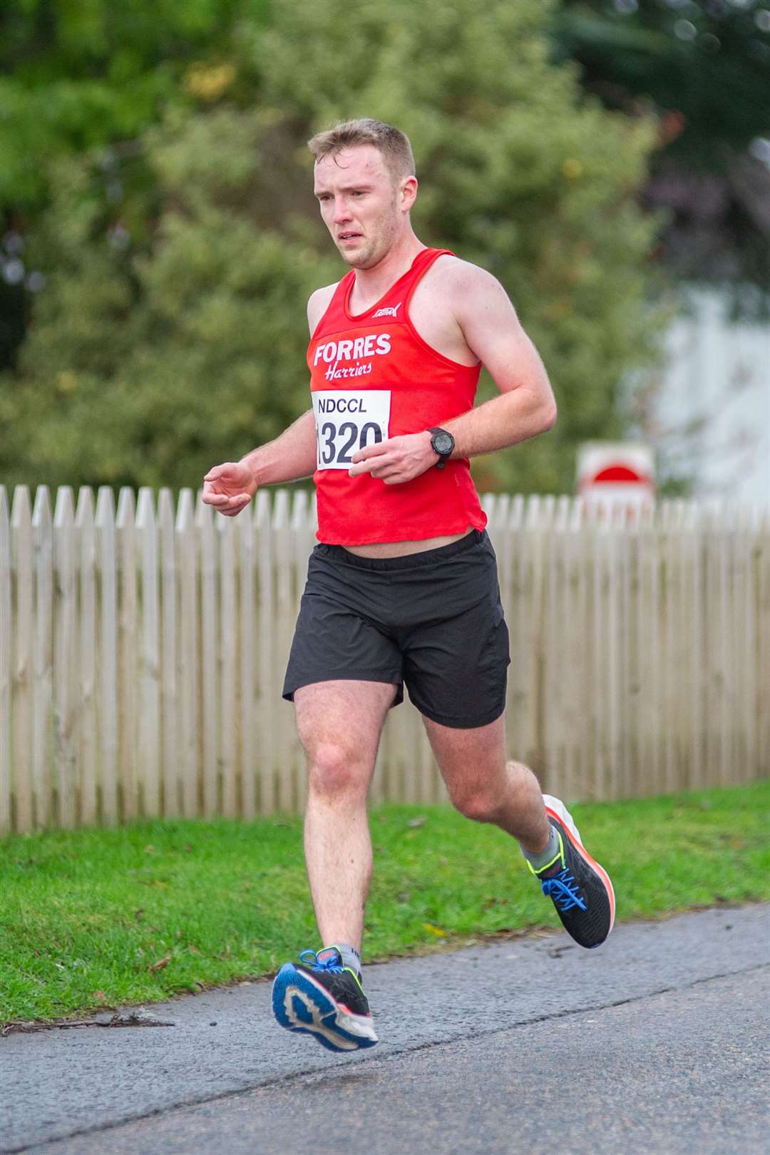 Forres Harriers' Andrew Morgan completed the 10k course in a time of 39:33. Picture: Daniel Forsyth..