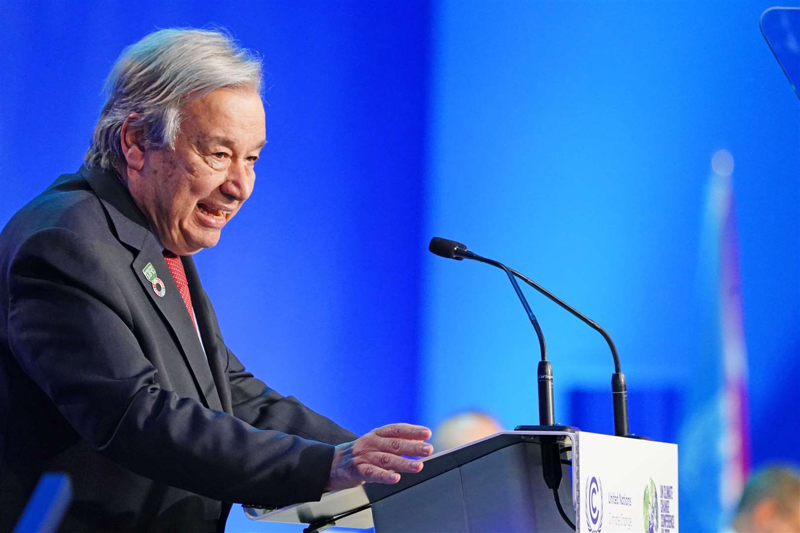 UN Secretary-General Antonio Guterres has warned that climate chaos will continue wrecking lives if the talks are not successful (Jane Barlow/PA)