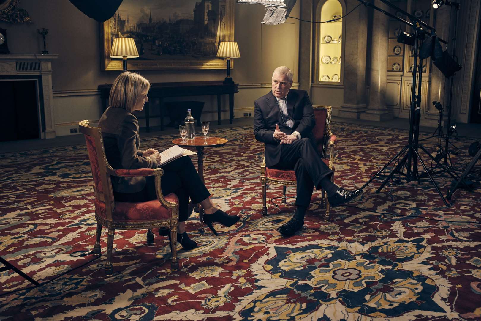 The Duke of York during his interview with Emily Maitlis for BBC Newsnight (Mark Harrison/BBC/PA)