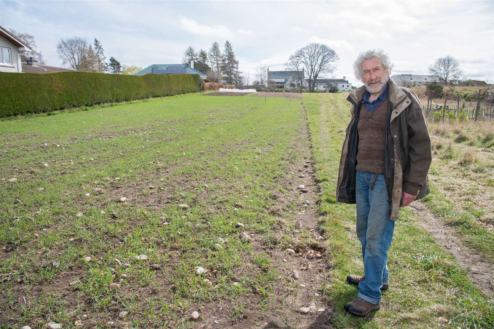 Nick Molnar of Forres Friends of Woods and Fields at a field they hope to cultivate. Picture: Daniel Forsyth