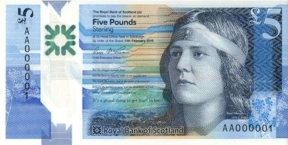 The writer Nan Shepherd whose face is on Scotland's £5 notes.