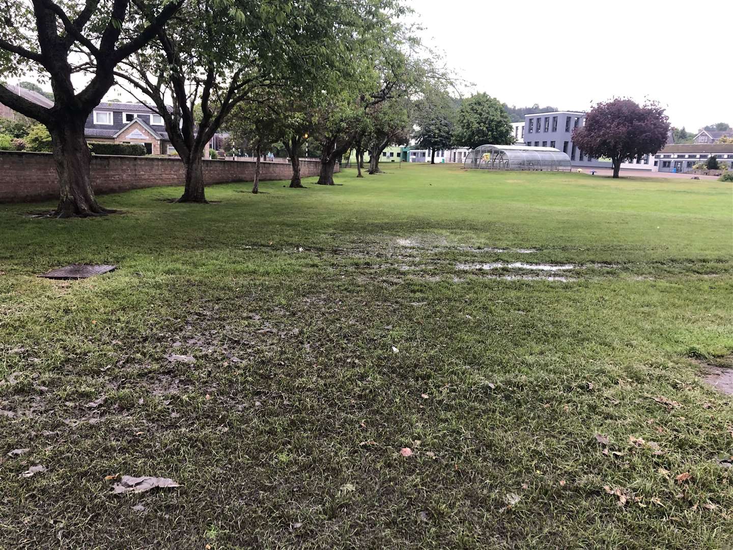 Applegrove Primary School’s playground was partly flooded with sewage after a storm last month.