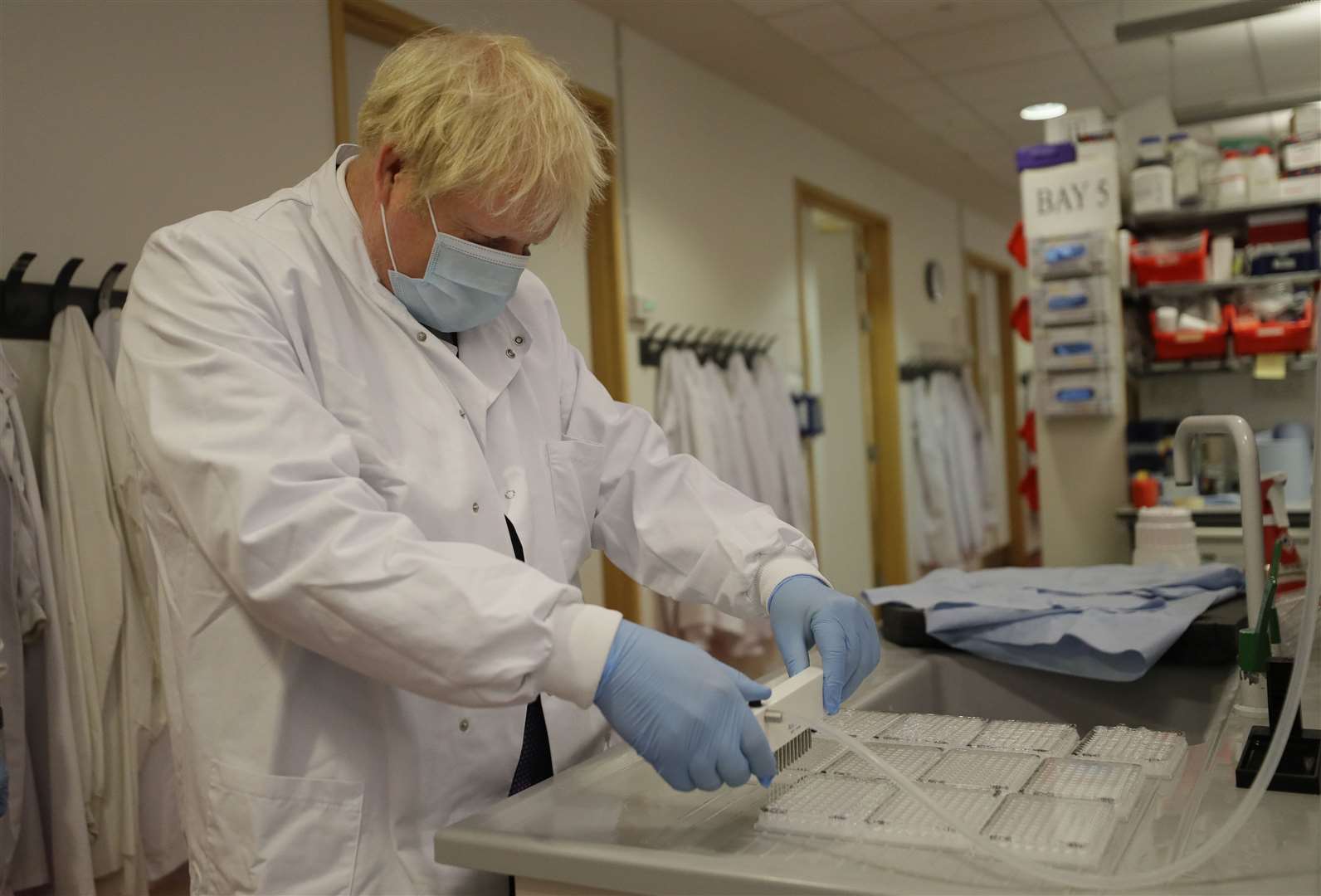 Boris Johnson on Friday visited the Jenner Institute, Oxford, where scientists are working on a coronavirus vaccine (Kirsty Wigglesworth/PA)