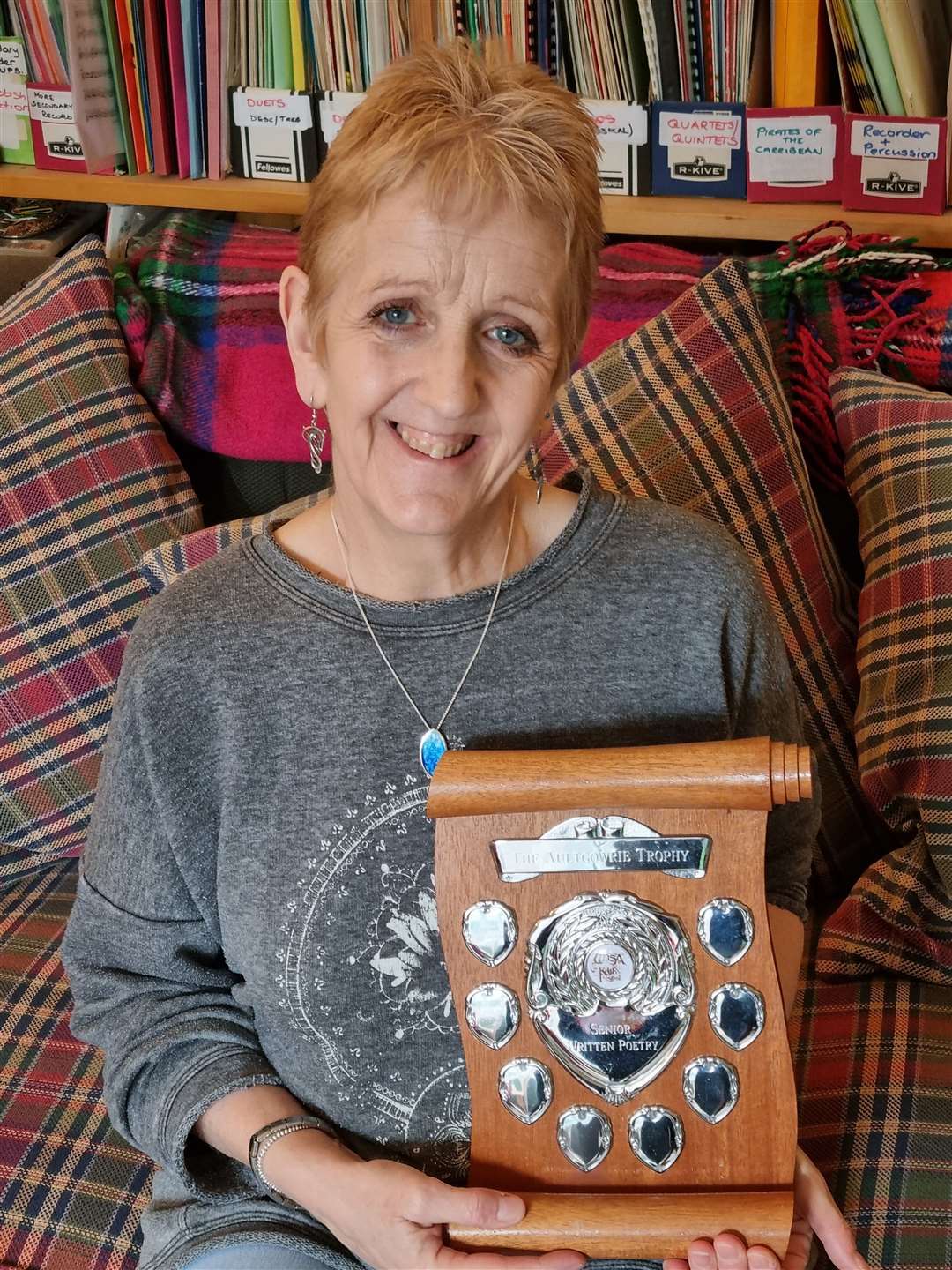 Joyce Dawson with the Aultgowrie trophy.