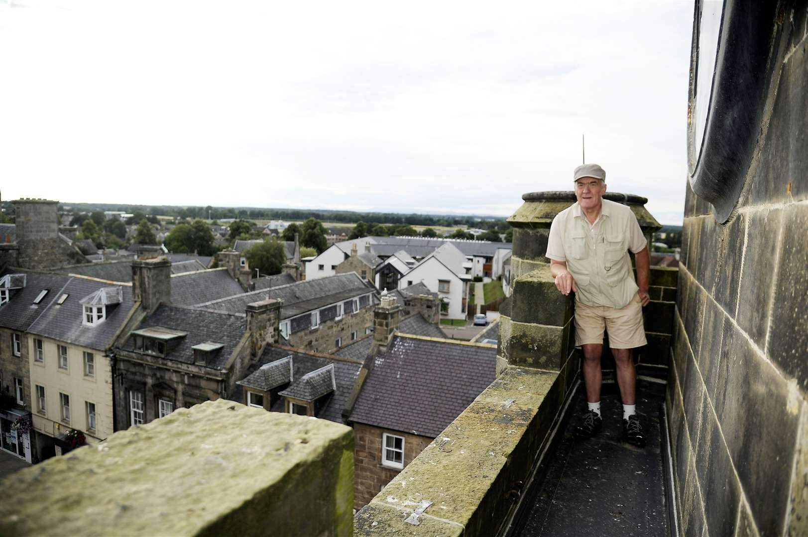 George Alexander on the Tolbooth walkway which is to have safety barriers installed so that visitors can enjoy the 360 degree views of the area it offers.