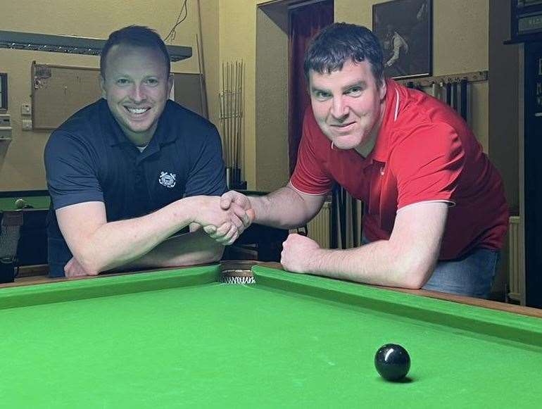 Championship division winner Gary Pope (right) and Neil Owen.