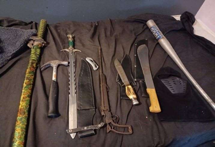 Some of the weapons seized by Met Police in London between February 27 and March 5 2023 (Met Police/PA)