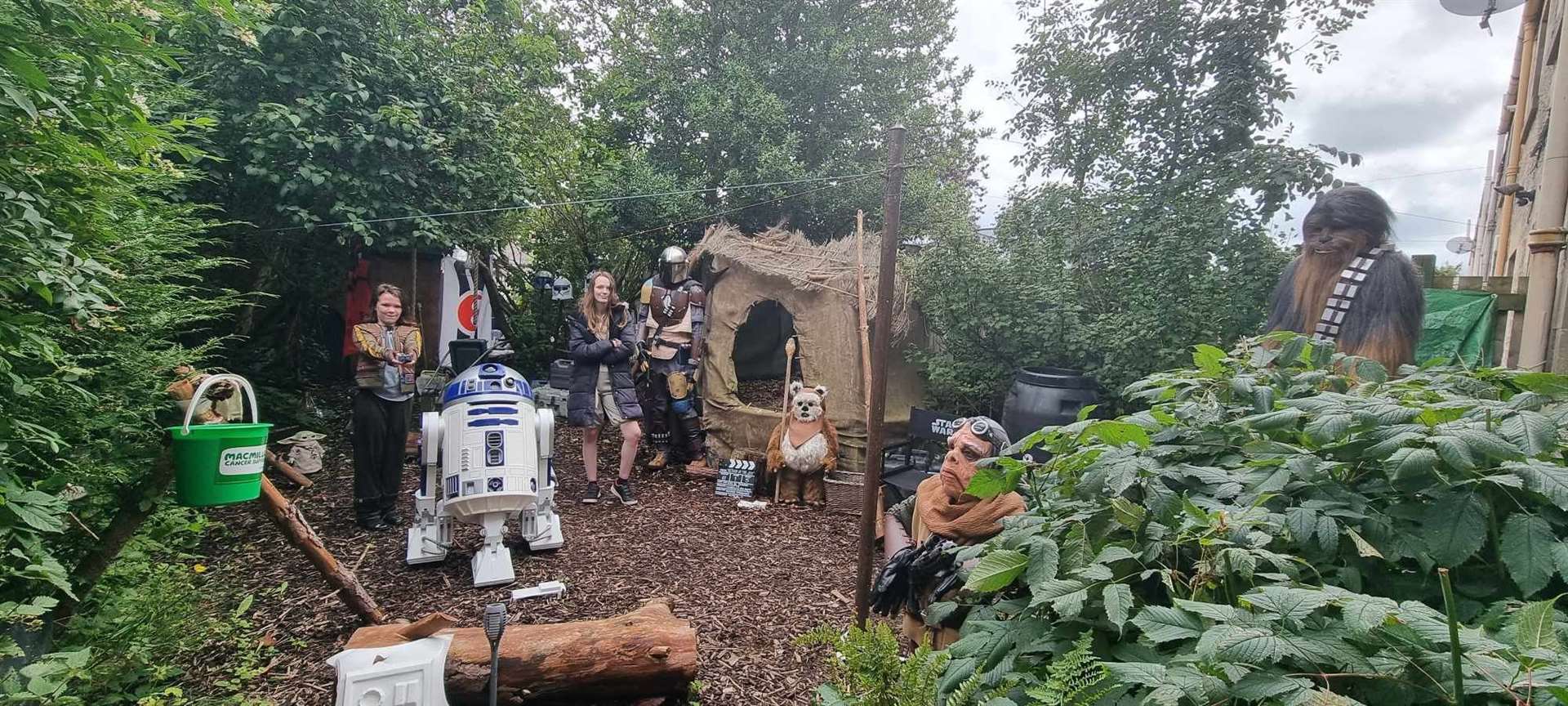 Mark has spent six years putting the Star Wars garden behind his home in the town centre together.