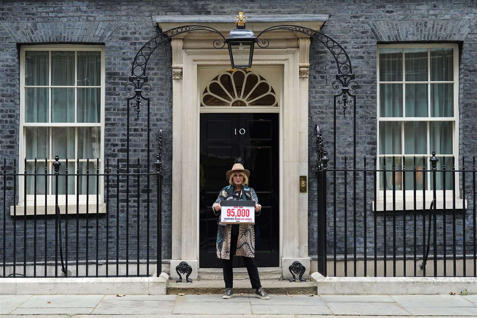 Dame Joanna Lumley delivered the petition to 10 Downing Street (Stefan Rousseau/PA)