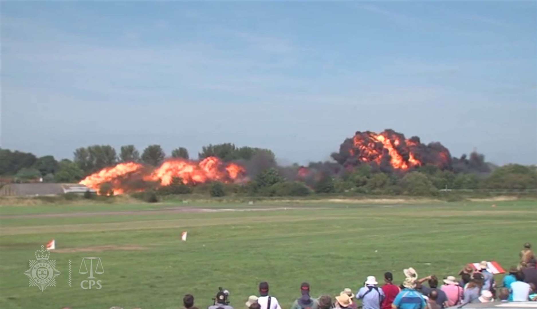 A plane crashed on to the A27 during the Shoreham Airshow on August 22 2015 (Sussex Police/CPS/PA)