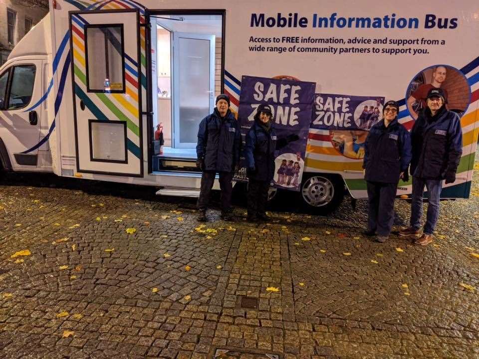 Street pastors out and about in Elgin.