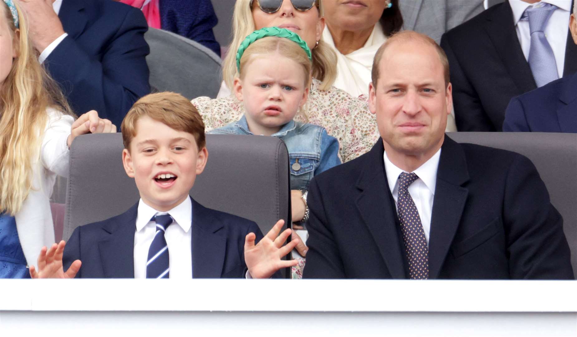 William with George in the royal box during the Platinum Jubilee Pageant (Chris Jackson/PA)
