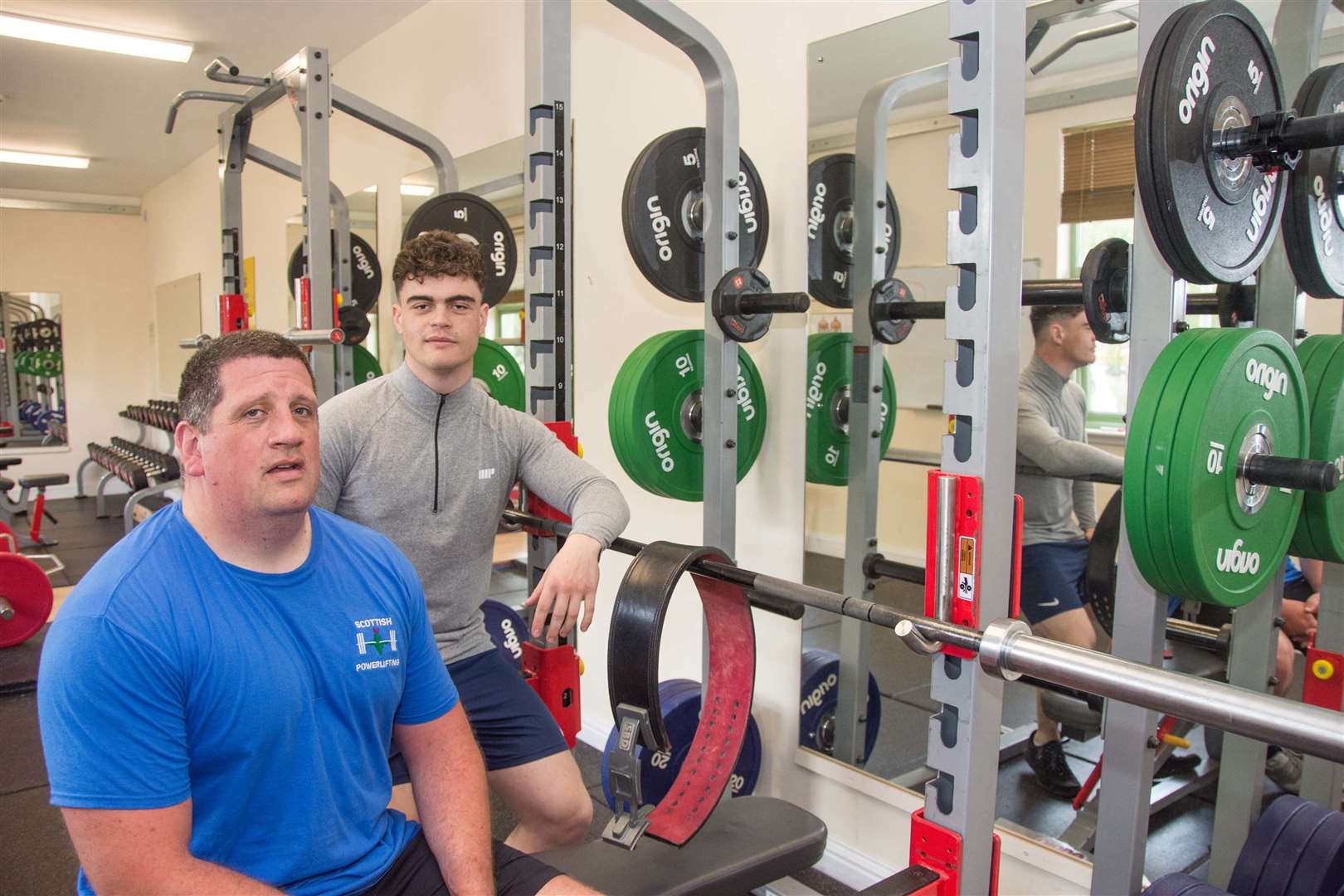 Forres teacher and powerlifter Graeme Reid is being sponsored by Dan Foster from Life & Sole Gym to take part in the Commonwealth powerlifting championships in Canada later this year. ..Picture: Becky Saunderson. Image No.044137.
