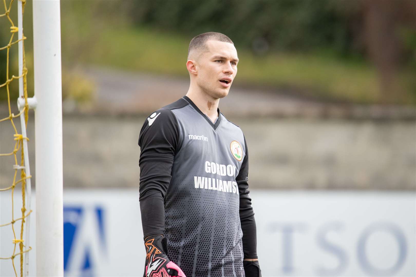 Forres goalkeeper Aiden MacDonald was named player of the match...Forres Mechanics FC (2) vs Buckie Thistle FC (3) - Highland Football League 22/23 - Mosset Park, Forres 01/04/23...Picture: Daniel Forsyth..