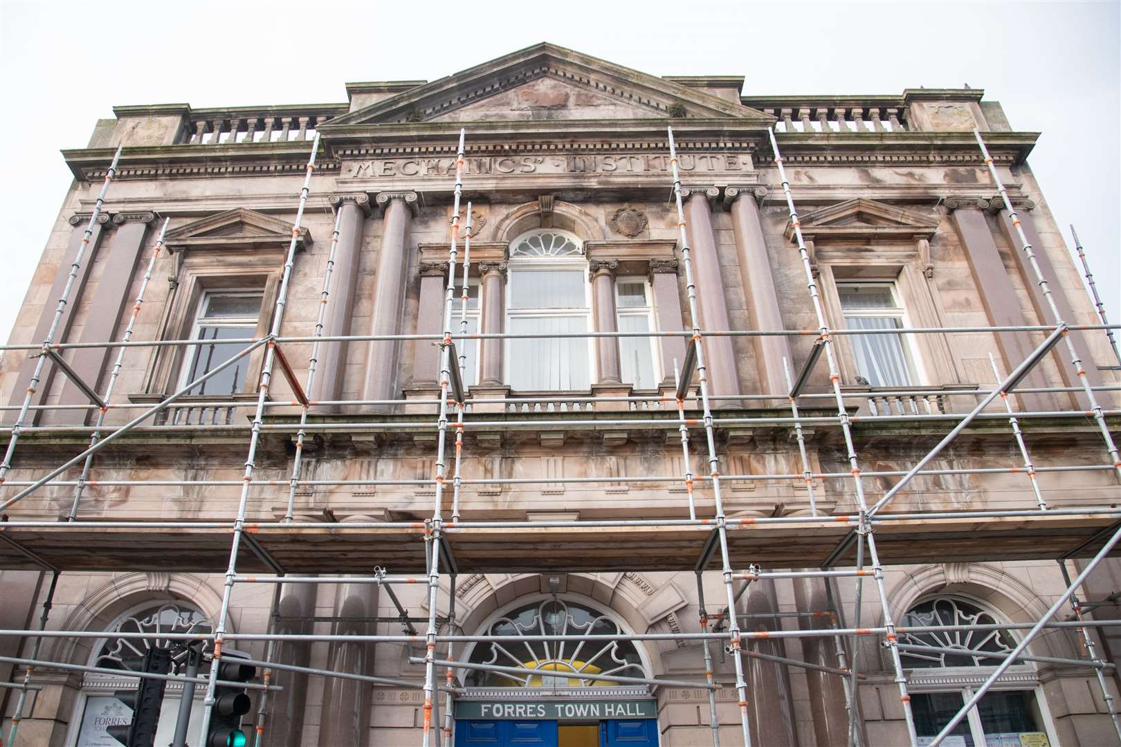 Scaffolding will surround the historic building for a few weeks yet.