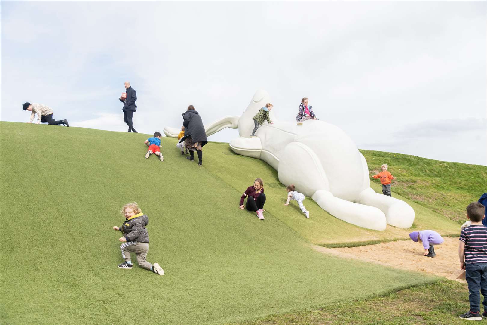 Kids climbing all over the Brodie Bunny in the castle’s Playful Garden at the weekend. Pictures: Beth Taylor