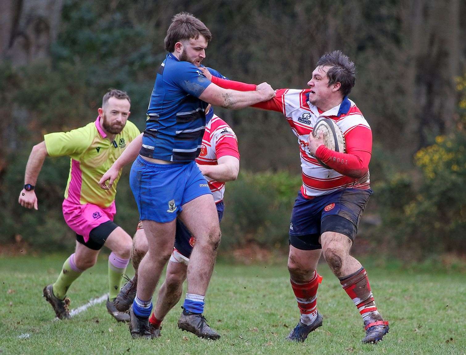 Hand off by Cameron Hughes. Picture: John MacGregor