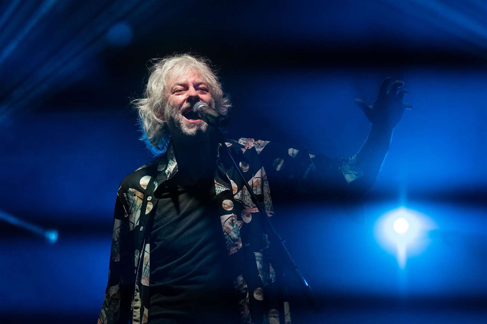 Bob Geldof performs with the Boomtown Rats as they headline the inaugural MacMoray Festival. ..The first MacMoray Festival held at Cooper Park, Elgin on Saturday 16th April 2022...Picture: Daniel Forsyth..