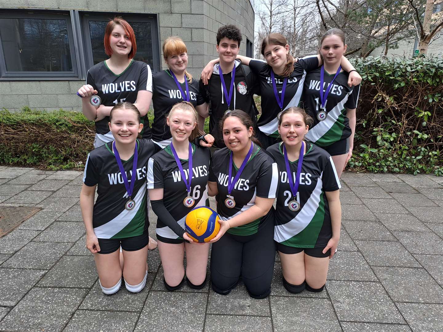 The Forres Solstice Wolves team who won the Scottish Plate, back row, from left: Emi Lake, Holly Innes, Will Custodio, Aimee Horne and Lucy Fraser. Front: Holly Gray, Grace Mackie, Georgia Browne, and Emily Simpson.