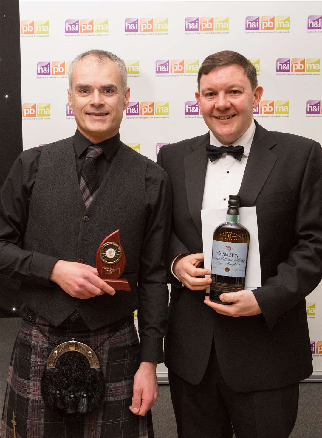 Craig Christie (left) won the Sports Reporter of the Year title in 2017.