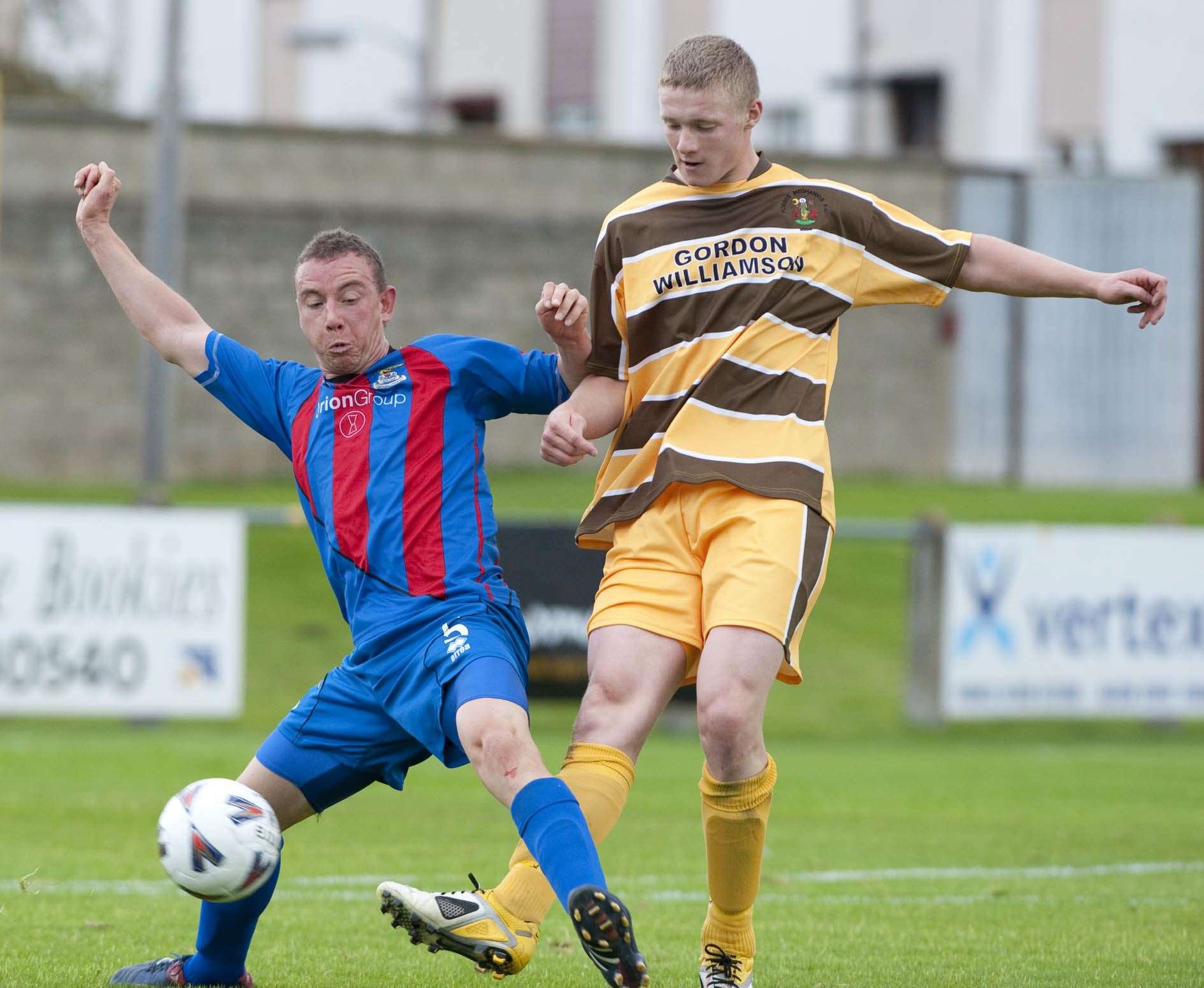Lee Fraser scored in a 4-3 defeat against Caley Thistle in the North Cup final in 2011. Pic - Phil Downie.
