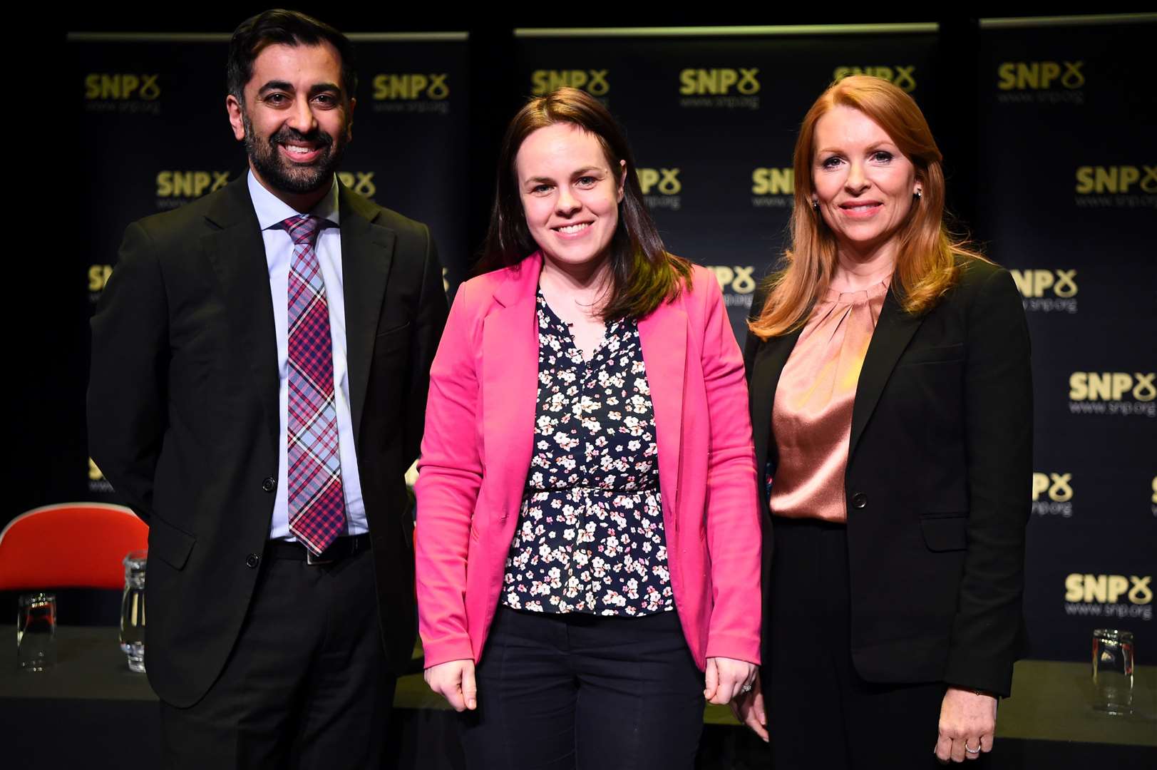 Humza Yousaf (left), Kate Forbes (centre) and Ash regan (right) are all running to be the next SNP leader and Scottish first minister. (Andy Buchanan/PA)