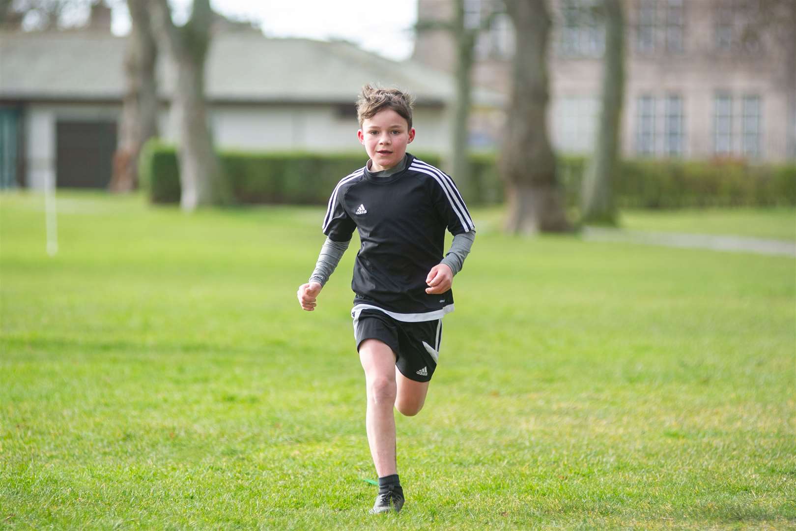 3rd overall in the P6-7 Boys race - Austin D'Oliveria from Anderson's Primary School. ..Forres Harriers' organised Forres Primary Schools Cross Country, held at Grant Park, Forres...Picture: Daniel Forsyth..