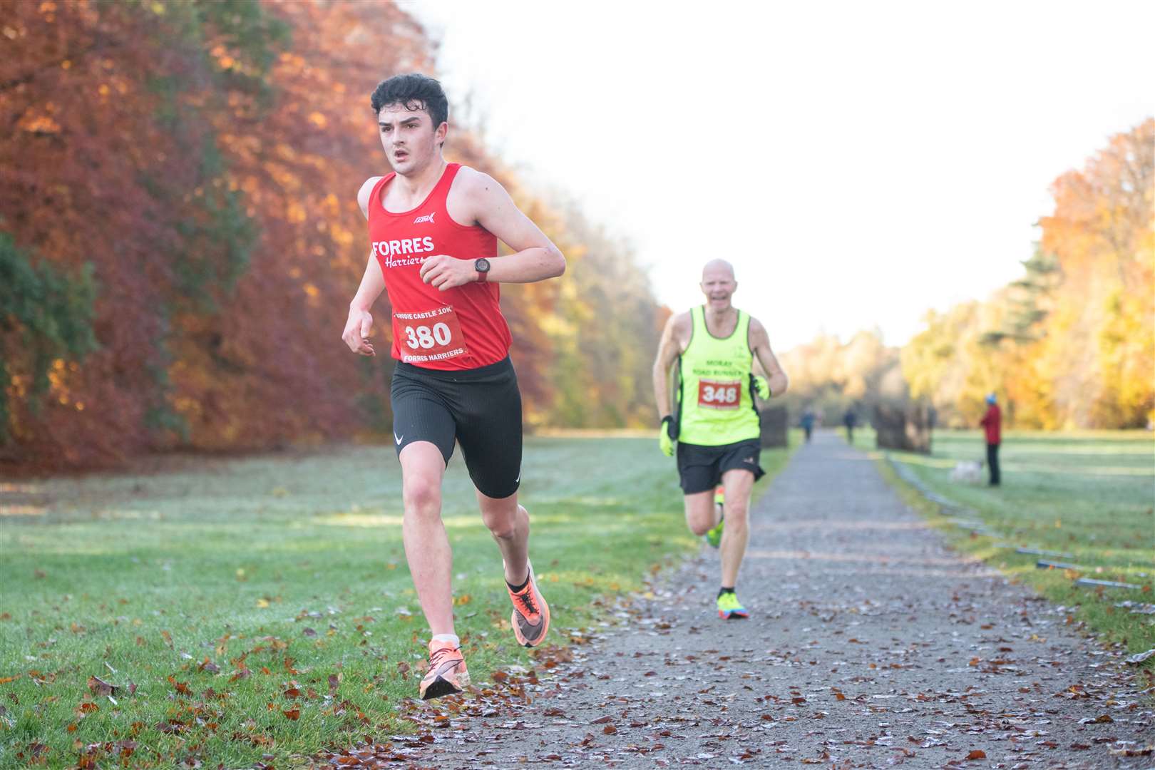 Bruce Evans was the first Forres Harrier runner home in 6th place, finishing with a time of 34:30. ..Forres Harriers' organised Brodie Castle 10k Race 2023...Picture: Daniel Forsyth..
