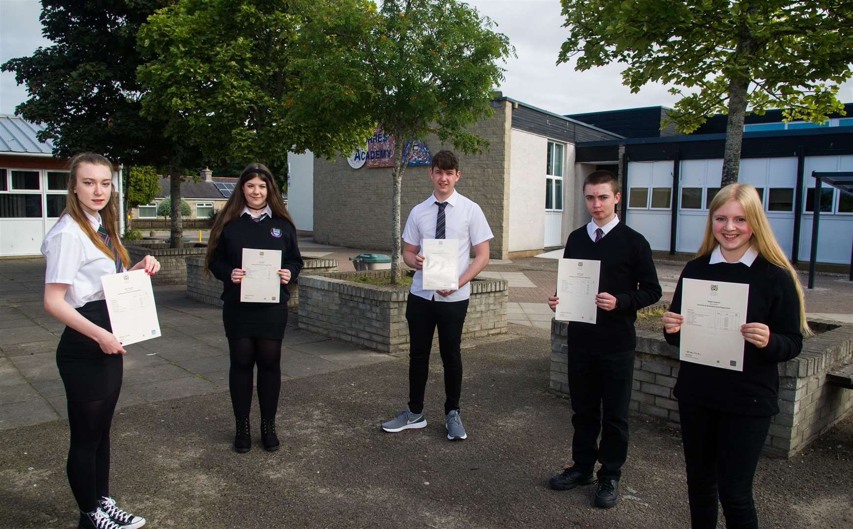 5 A's at National 5 level and Higher grade pupils...Forres Academy pupils who earned top qualifications in their exams...Picture: Becky Saunderson..