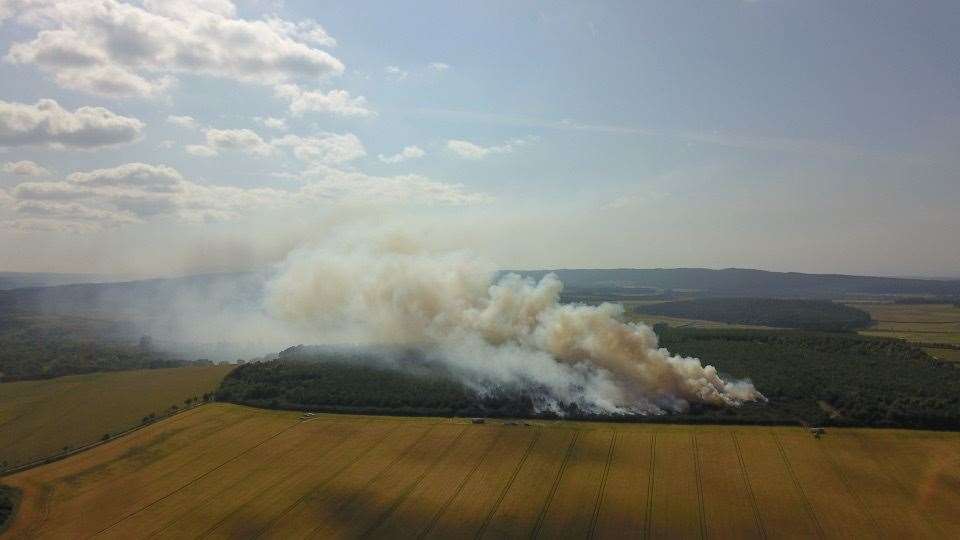 Drone footage of the fire earlier today. Picture: Grant Gallagher