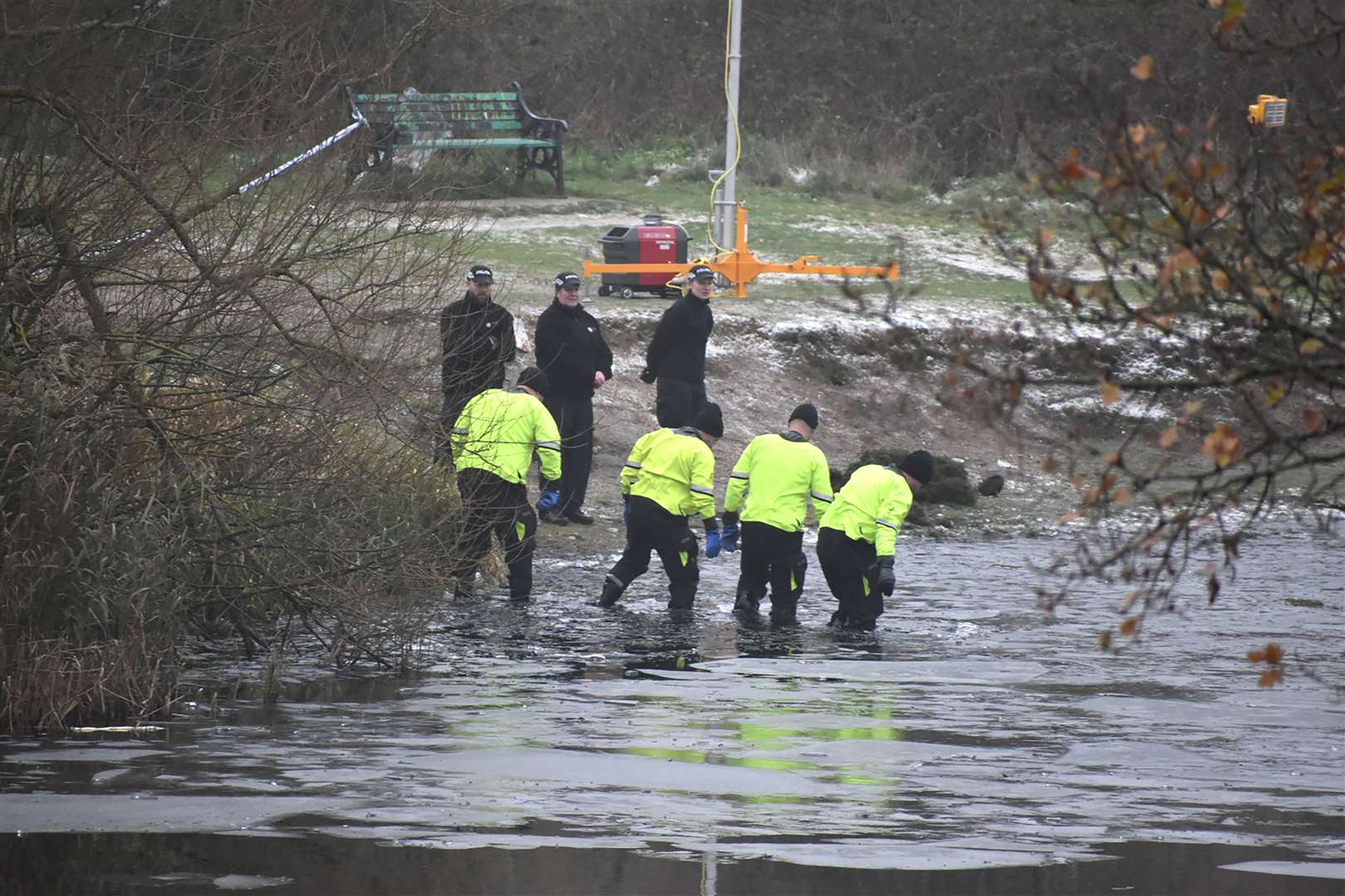 A boy is fighting for his life after falling into an icy lake in Solihull on Sunday (Matthew Cooper/PA)
