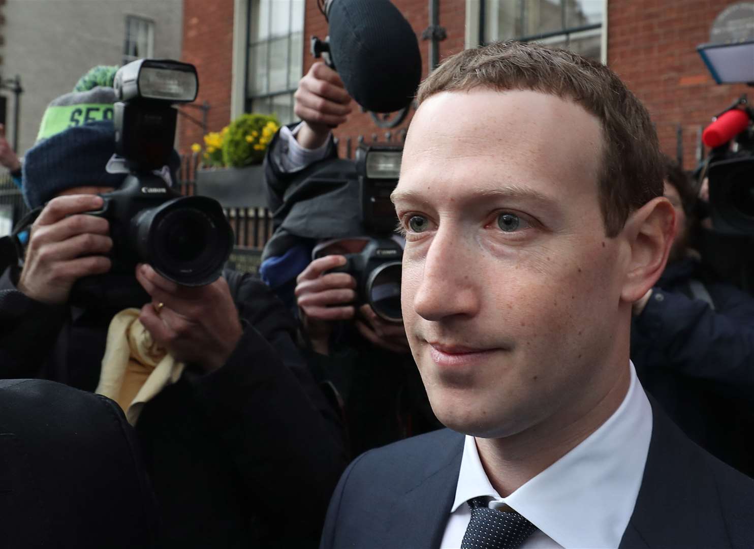 Facebook CEO Mark Zuckerberg leaving The Merrion Hotel in Dublin after a meeting with politicians to discuss regulation of social media and harmful content (Niall Carson/PA)