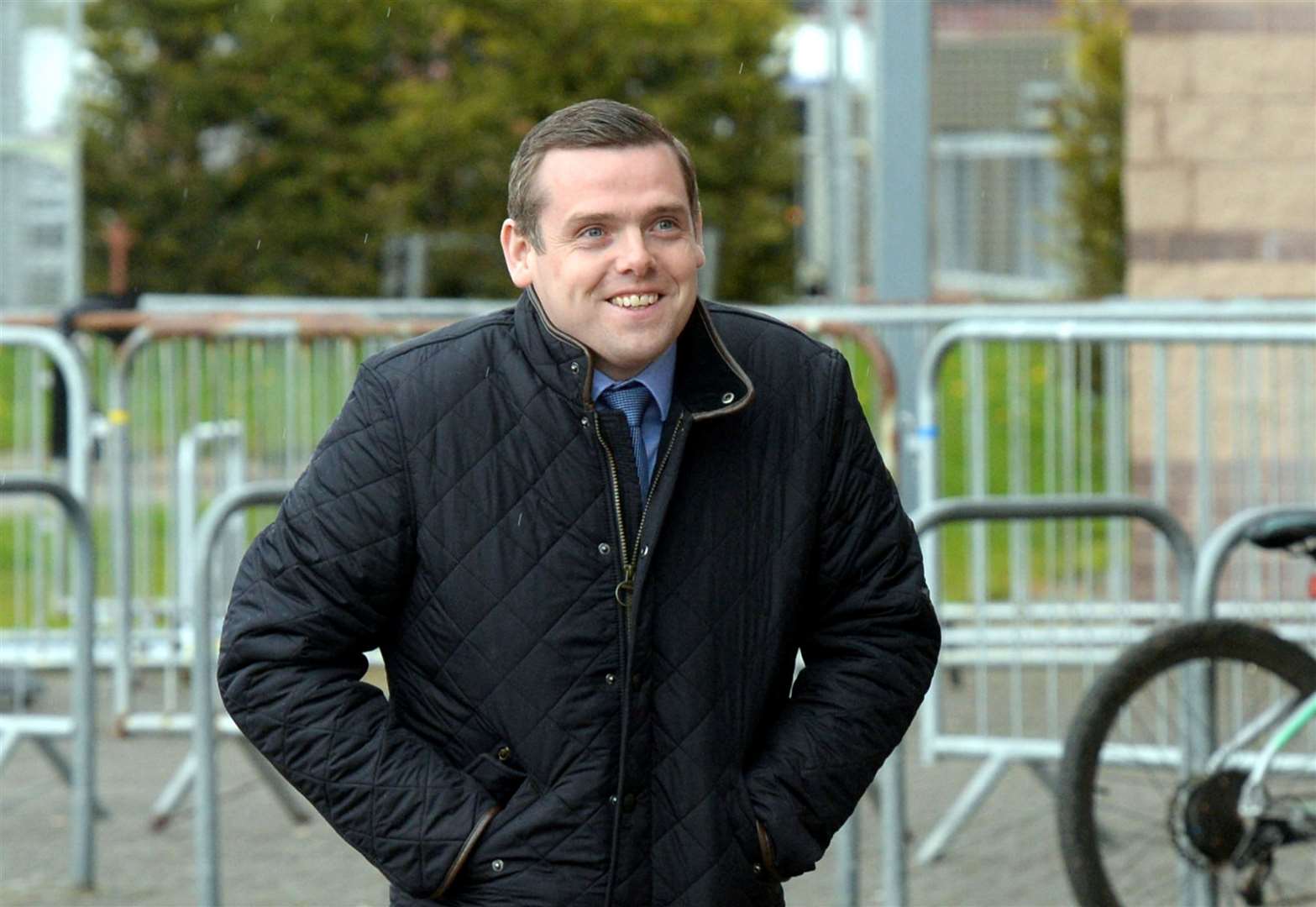 Douglas Ross, Party Leader of the Scottish Conservative Party arrives at the Inverness Leisure Centre..Picture: James Mackenzie..