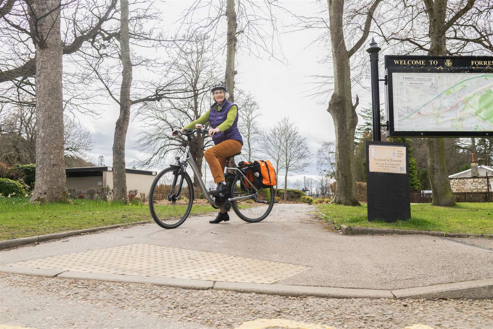 Judith Binney, Active Travel Forres leader, wants routes throughout Forres upgraded for cyclists and pedestrians...Picture: Beth Taylor.
