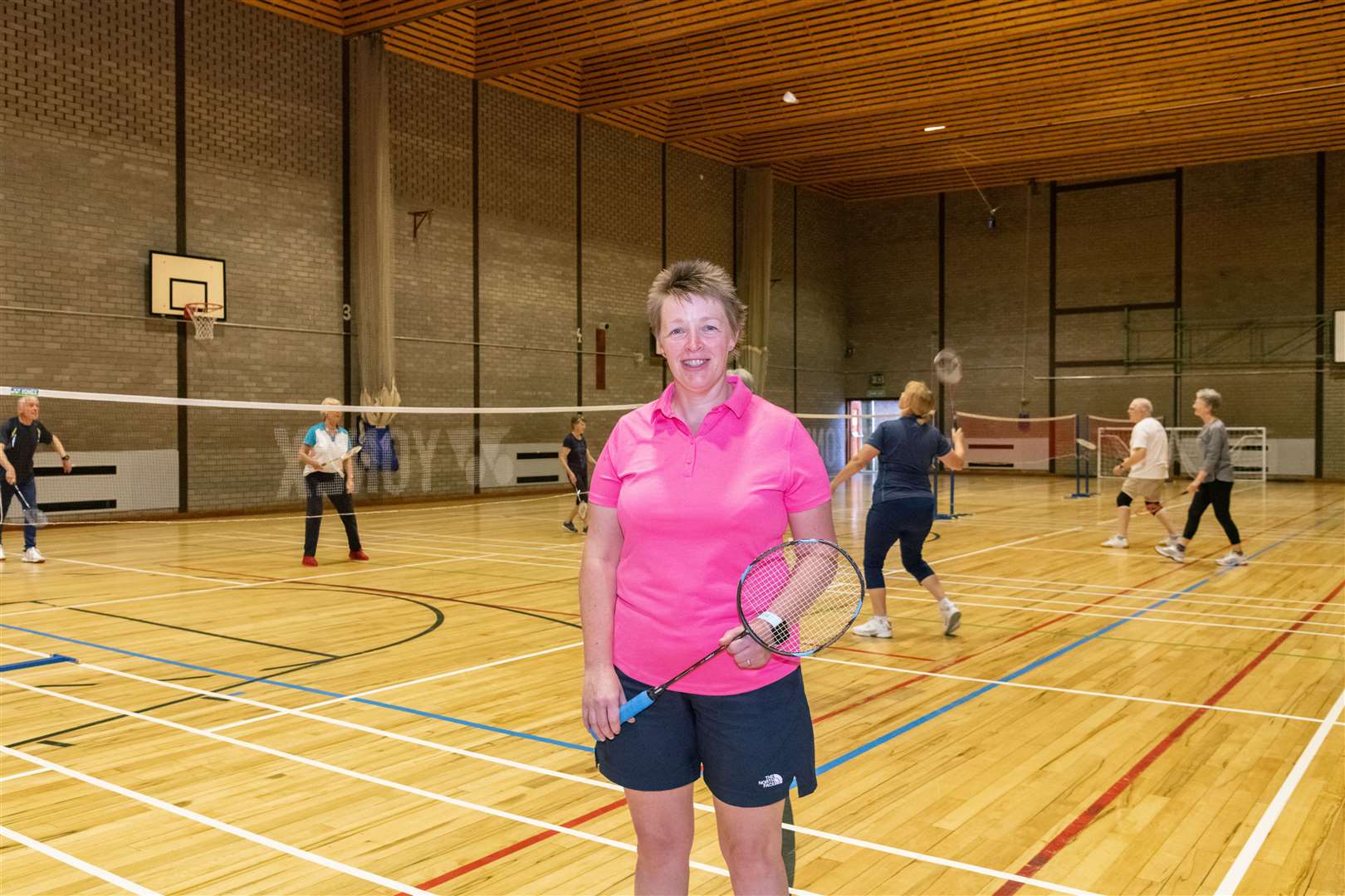 Badminton coach, Angela Bell, created an over 60s club at Forres Community Centre in August 2022. Picture: Beth Taylor