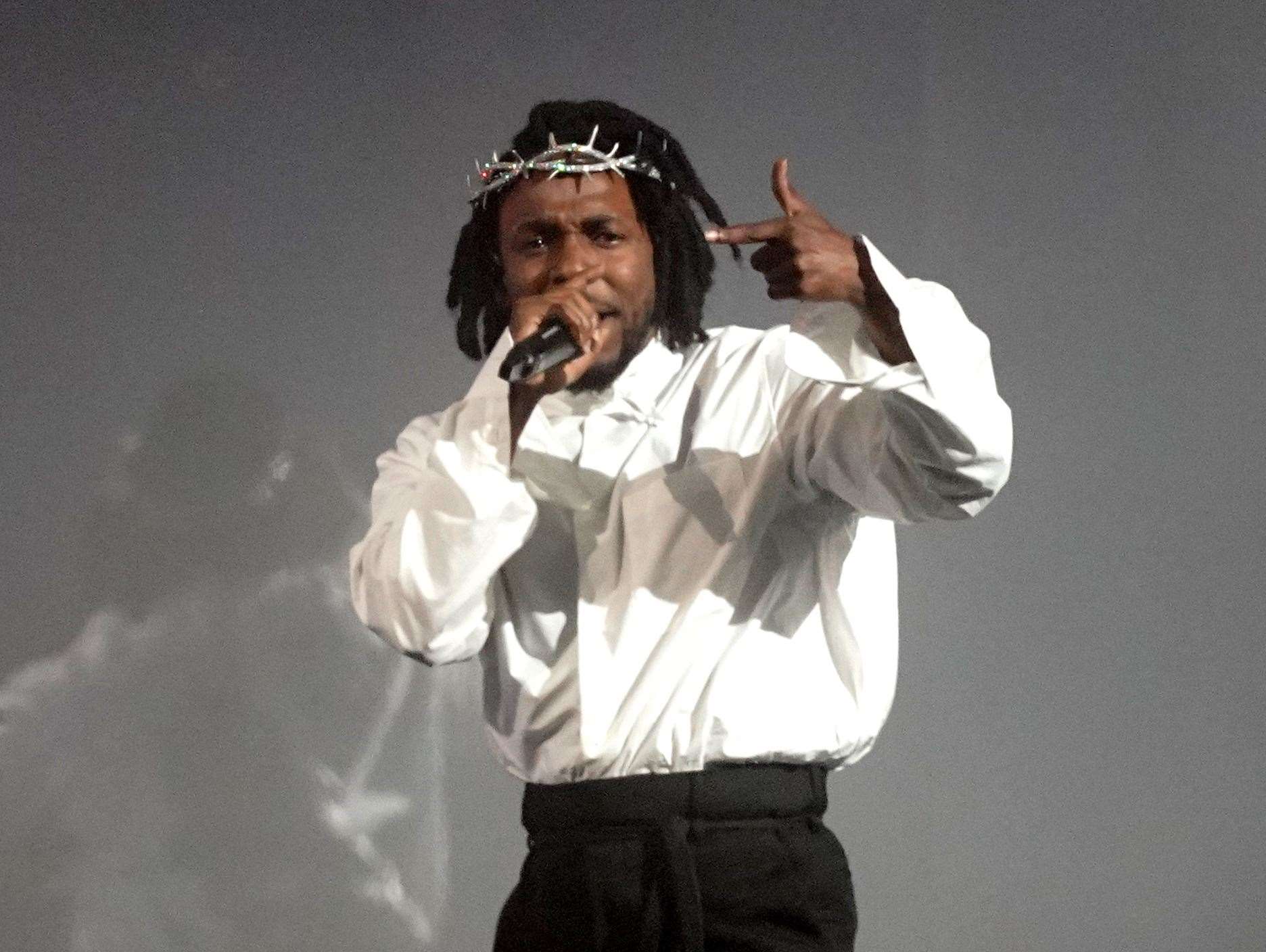 Kendrick Lamar at the Glastonbury Festival (Yui Mok/PA)