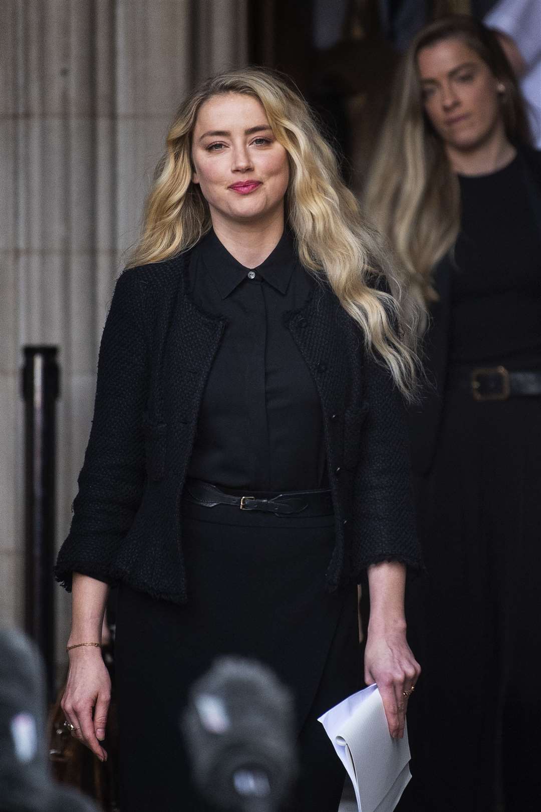 Actress Amber Heard outside court (Victoria Jones/PA)
